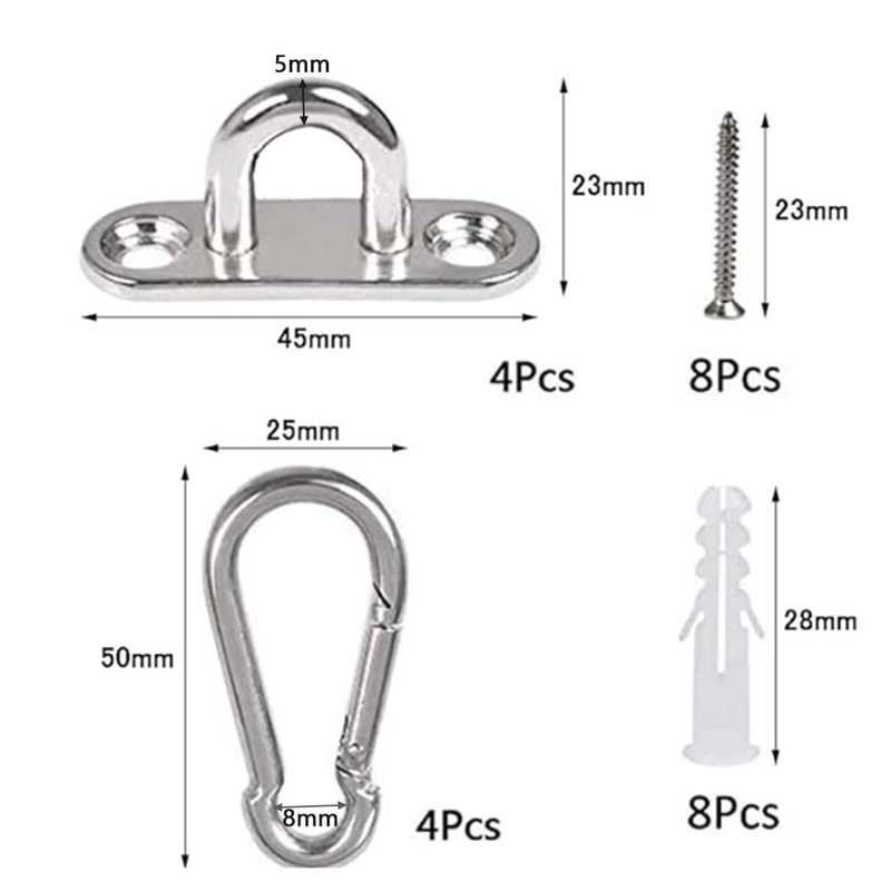 youyiful Pad Eye Ceiling Hook Fixing Hardware Eye Plate Stainless