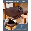 Genina Dining Chair Covers Set of 4, Waterproof PU Leather