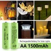 GENYESTAR Solar Lights Rechargeable AA Batteries 1500mah High Capacity 1.2V