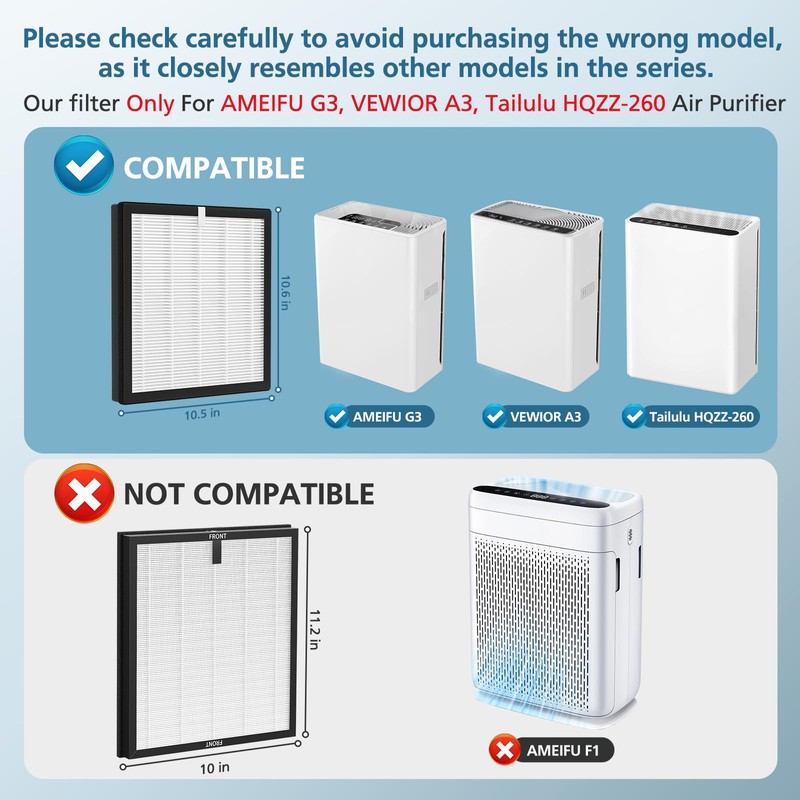 G3 Replacement Filter, Compatible with AMEIFU G3 (Sferf-30) Air Purifier,
