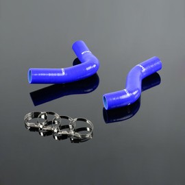 PIT66 Silicone Radiator Hose Kit,Compatible with 96-00 Subaru Impreza GC8 GF8 STI EJ20 WRX Blue with Clamps