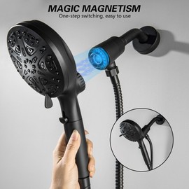 SUBEIXI 2 Handle Shower Faucet Set with High Pressure 10 Spray Magnetic Guidance Docking System, Wall Mount