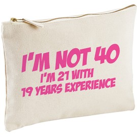 Lolmugs I'm Not 40, 40th Birthday Cotton Make-Up Gift Bag