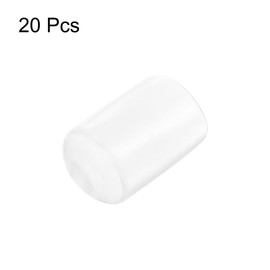 sourcing map 20pcs Rubber End Caps Protective Caps 17mm ID Vinyl PVC Round Tube Bolt Cap Cover Screw Thread Protectors, Clear