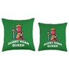 Gummy Worm Queen Funny Gummy Worm Lovers Saying Throw Pillow