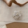 Enamel Camellia Pearl Brooch - Elegant Petal Pin Wedding &