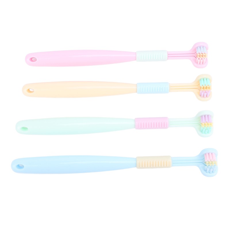 4pcs Three Sided Toothbrush Soft Bristles Three Head Teeth Cleaner