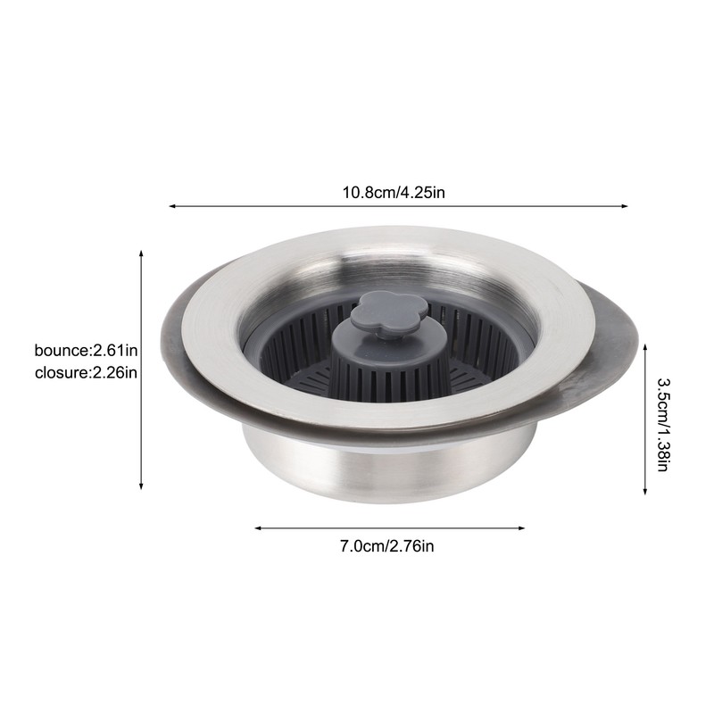 Kitchen Sink Drain Strainer Stopper Set Prevents Clogging 2 in