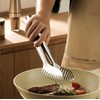1 Piece Toothed Stainless Steel Spaghetti Tongs with Vacuum Handle,