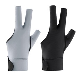 Holiberty 2 Pcs Professional Billiard Pool Gloves for Left Hand Men Women Mesh Nonslip Fingerless Training Shooting Sports Gloves