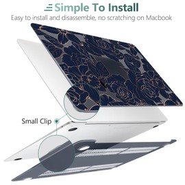 TWOLSKOO Compatible with MacBook Pro 13 inch Case 2023-2016 A2338 M2/M1 A2251 A2289 A2159 A1989 A1706, Plastic Hard Shell Cover & Keyboard Skin & Screen Protector, Elegant Roses