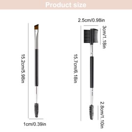 DOKRIN Eye Brush, 4 Pieces Multifunctional Eyebrow Brush, Multifunctional Makeup Tool, Eyebrow Brush, Double Sided Brush, Mascara Brush and Eyebrow Comb