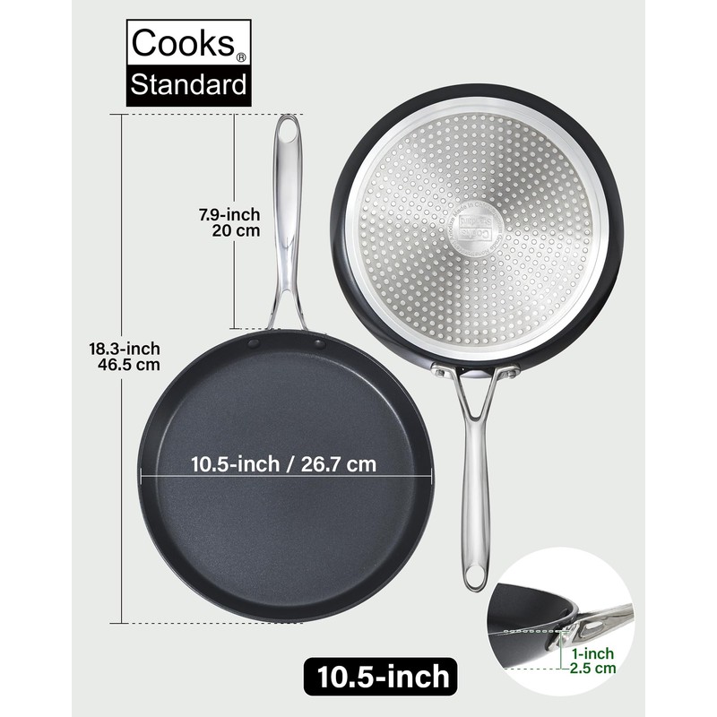 Cooks Standard Crepe Pan Hard Anodized Ceramic Nonstick Pancake Pan,
