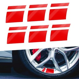 Vowbrew Car Reflective Sticker, Car Rim Stripe Decal, Car Decal Tire Rim Decoration Accessories, Suitable for 18-21 Inch Wheels (Red)