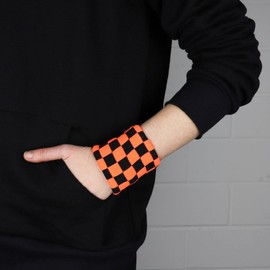 Freak Scene Sweat Band Fingerless ° Check Chequered Ska -2 M/Checker All Colours - black/orange