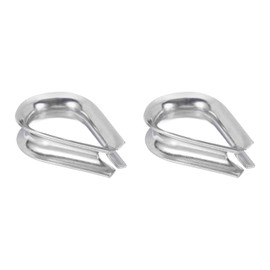 PATIKIL M10 316 Stainless Steel Thimble for 3/8" Dia Wire Rope Cable, 2 Pack 10mm Thimbles Rigging for Lifting Hanging Securing