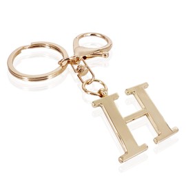 LAXPICOL Gold Letter A-Z Keychain for Women Bag Charms Purse Charms For Handbags Metal Alphabet Initial Letter Keychain, H, Medium