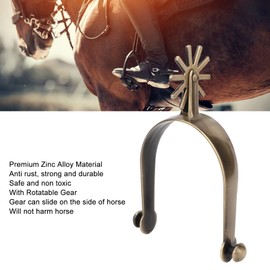 gernie Western Spurs, Zinc Alloy Vintage Men's Spur Rust Proof Toxic Free Western Cowboy Spurs Professional Horse Spurs with Gear, Exquisite Equestrian Gear Accessories for Men Women