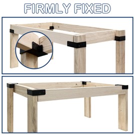 Workbench Brackets Kit, 4pcs Heavy Duty Work Bench Corner Bracket for 2x4 (Actual 1.5"x3.5") Wood, 3-Way Right Angle Corner Brackets for DIY Custom Work Table