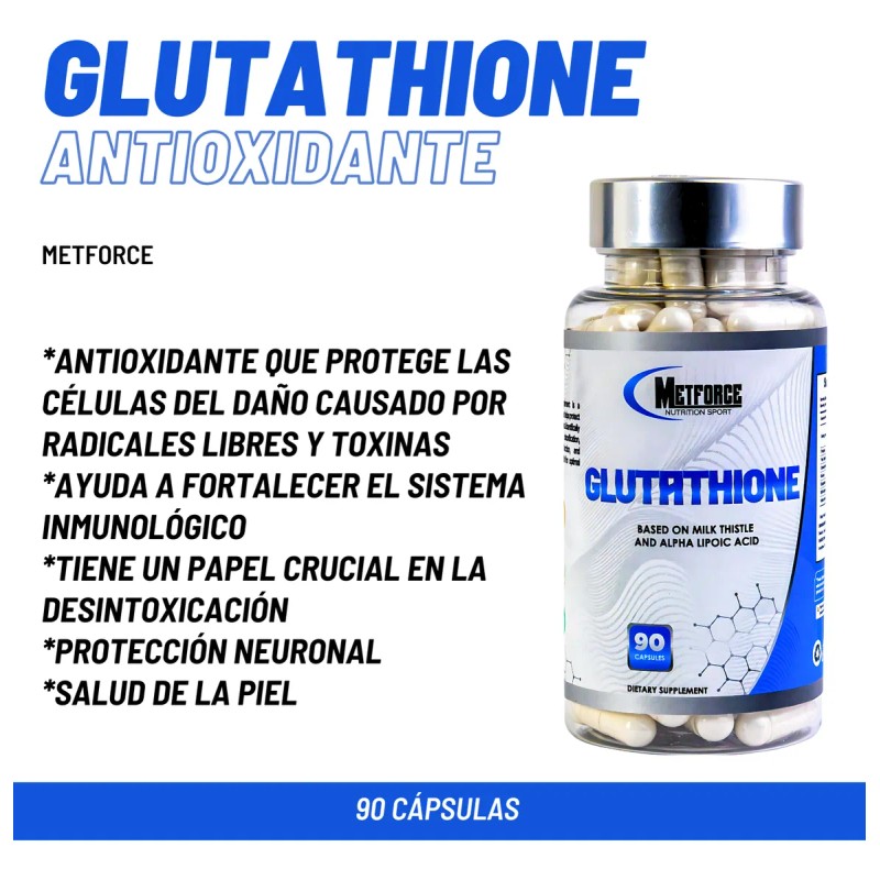 Suplemento Glutatión Antioxidante 90 Cápsulas Metforce