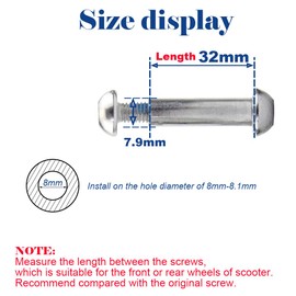OTFAITP M8 8 mm x 28 mm-86 mm Scooter Front Rear Axle Bolt 8.8 Grade Carbon Steel for Stunt Scooter Dash Teen/Adult Kick Scooter 800+lb Capacity