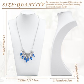 Kigley 3 Pcs Velvet Jewelry Display Bust Necklace Display Stand Necklace Mannequin Holder Stands for Selling Trade Shows Props (White)