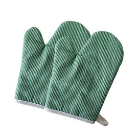 Heat Resistant Potholder, Scandinavian Design, Oven Mitts, Striped, Kitchen Mitts, Set of 2, Cotton, Thick, Both Hands, Heat Resistant Up to 366°F (180°C), Pot Grip, Simple, Heat Resistant Mittens,