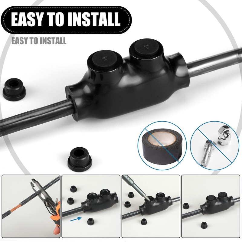 Copkim 5 Pcs Insulated Wire Connectors Black Splice Connector 2
