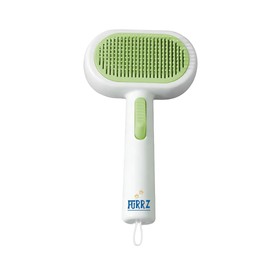 FURRZ Self-Cleaning Pet Brush for Dogs & Cats – Double-Sided Deshedding Comb & Fur Remover Tool, Gentle Grooming for Long & Short Haired Pets, Effectively Removes Loose Fur (Green)