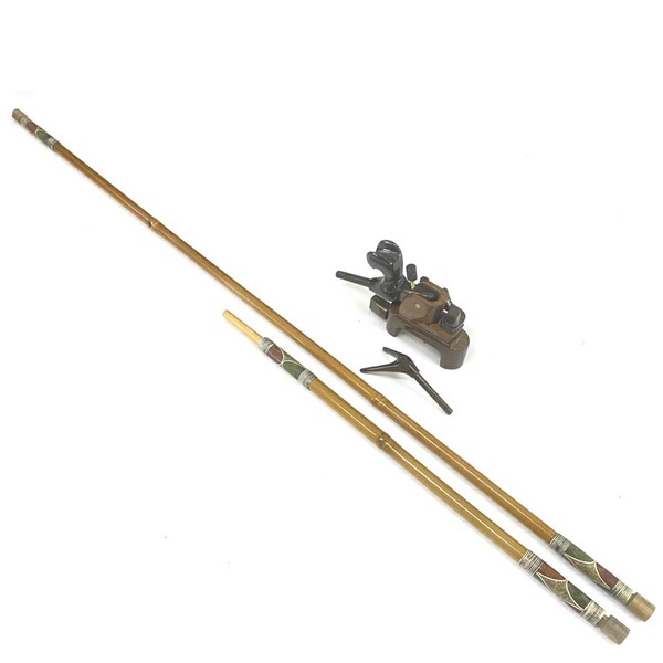Daishin-734078 Bamboo Rod Holder 1 and a Half + Ebony Cannon Vise Set