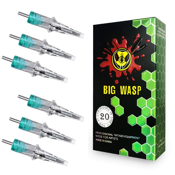 BIGWASP 4th Generation Premium 1207M1 Tattoo Needle Cartridges #12 Standard 7 Single Stack Magnum (7M1) 20Pcs