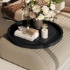 Round Ottoman Tray for Coffee Table Living Room Wood Serving