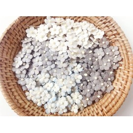 PLflower Set of 50 Tiny Flower Mixed Tone Gray Embellishment with Thread stem Mulberry Paper Flower Size 0.30" Very Small Gray1 Craft Handmade Wedding Scrapbook for so Many Card Craft Projects