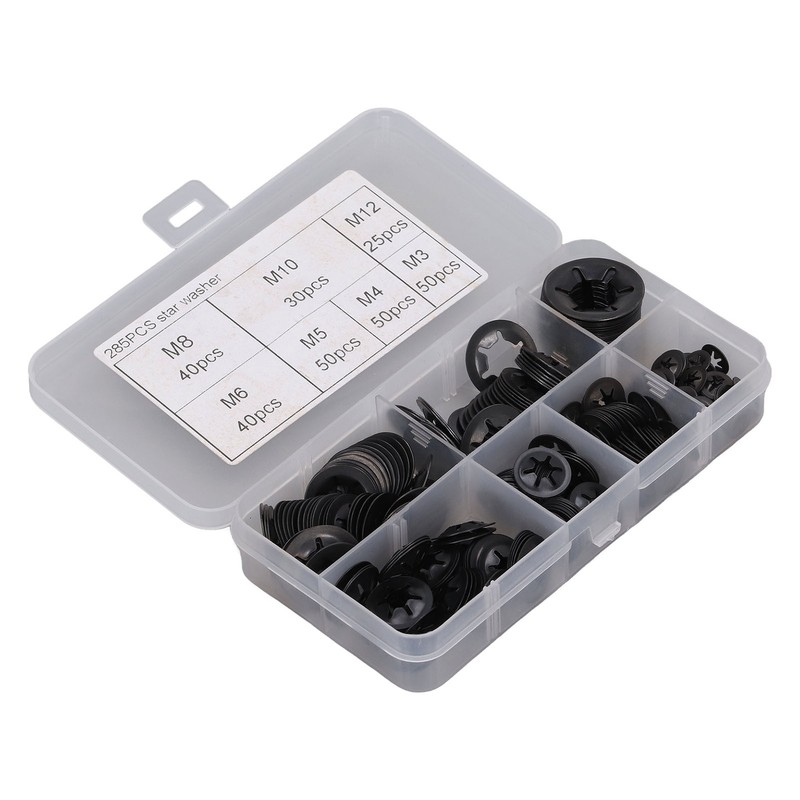 285Pcs Starlock Washer Internal Tooth Lock Fastener M3 M4 M5