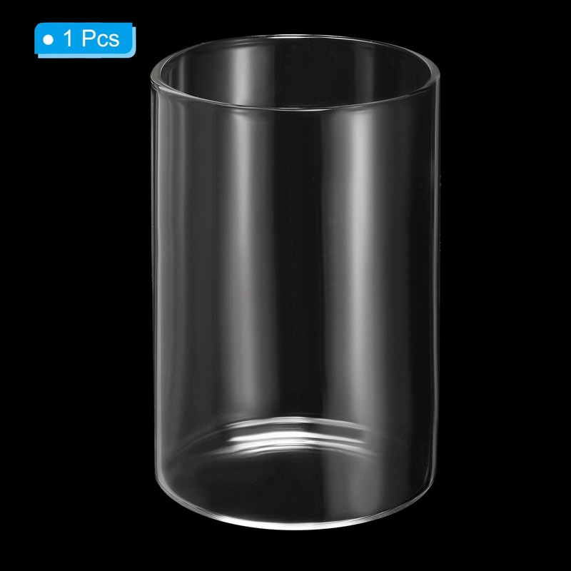PATIKIL Clear Glass Cylinder Vase, 3.9" Tall and 2.6" Dia,