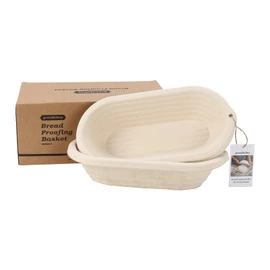 2x 12inch Oval Pulp Bread Proofing Basket Sourdough Banneton Bortform with Linen Liners For Professional and Homemade Bread Baking Supplies