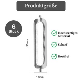 6 Stück Edelstahl-Ersatzklingen für Sparschäler Tupper, Ersatzteile für Tupperware Schäler, Scharfe Kartoffelschäler-Ersatzteile, Schälklingen für Spargel, Tomaten, Karotten und Obst(B)