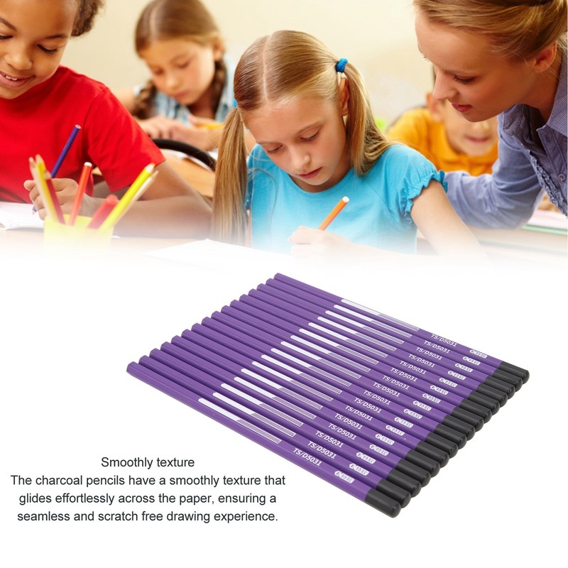 16pcs Charcoal Pencil Drawing Sketching Shading Pencils for Beginners Professional