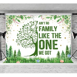 Withu Family Reunion Backdrop Green Family Tree Leaves Welcome to Our Family Community Photography Background Gold House Party Supplies Photo Banner 7x5ft