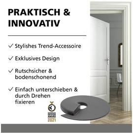 Wagner Door Wedge/Doorstop - Ø 110 x 13 mm, Grey Design Wedge Made of an Innovative elastomer, to be Pushed Underneath Doors or to be clamped, with Incline for Different uses - 15697701