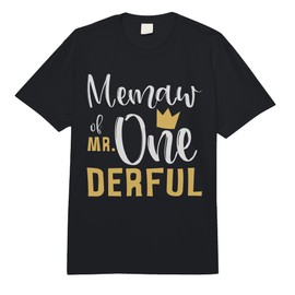 Memaw of Mr Onederful 1st Birthday First One-Derful Matching Comfort Colors Adult Heavyweight T-Shirt