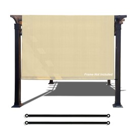 Alion Home Universal Breathable Pergola Cover - Pergola Replacement Canopy - Outdoor Adjustable Sun Shade Cover with Heavy Duty Metal Weighted Rods (16' x 9', Banha Beige)