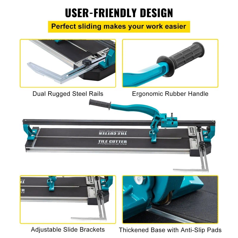 31 Inch Manual Tile Cutter Single Rail Precise Laser Positioning
