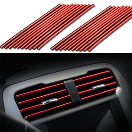 Car Air Vent Strips, Car Interior Trims, Car Interior Mouldings, Interior Decoration for Cars, Air Conditioning, Ventilation Grille (RED)