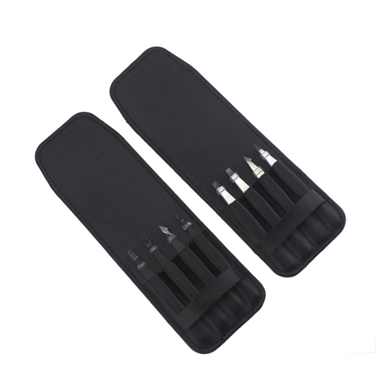 Healeved 4pcs Stainless Steel Eyebrow Tweezers Set Flat Pointed Tips