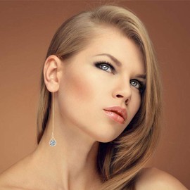 Spiritlele Crystal Threader Ear Line Earrings Long Dangling for Women Rose Gold Teardrop