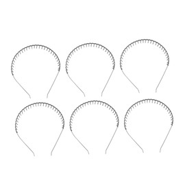 Ipetboom 6pcs Wavy Hair Band Unisex Black Metal Teeth Hair Accessories for Men and Women Lightweight Comb Design for Effortless Styling