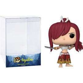 Erza Scarlet: P o p ! Animation Vinyl Figurine Bundle with 1 Compatible 'ToysDiva' Graphic Protector (1046-57338 - B)