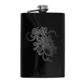 8oz BLACK Kraken Flask L1