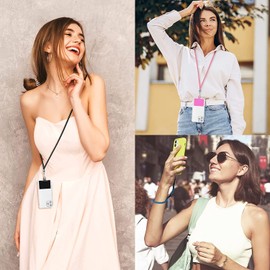 Sawanork Cell Phone Lanyard, Universal Adjustable Crossbody Lanyard & Wrist Strap & Phone Patch, 2 of Each, Compatible with Most Smartphones